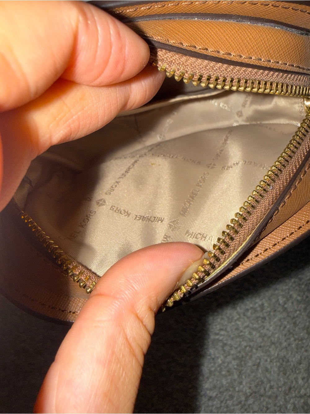 Michael Kors Signature Oval Crossbody in Vanilla and Brown with Gold Hardware - Picture 7 of 7